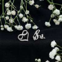 Moissanite Infinity and Heart Stud Earrings