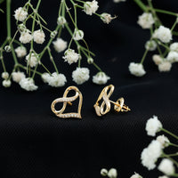 Moissanite Infinity and Heart Stud Earrings