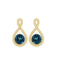 1/2 CT London Blue Topaz Solitaire Infinity Stud Earrings