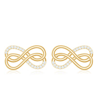 Diamond Twin Infinity Stud Earring