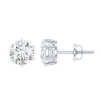 Claw Set Moissanite Solitaire Stud Earrings with Screw Backs
