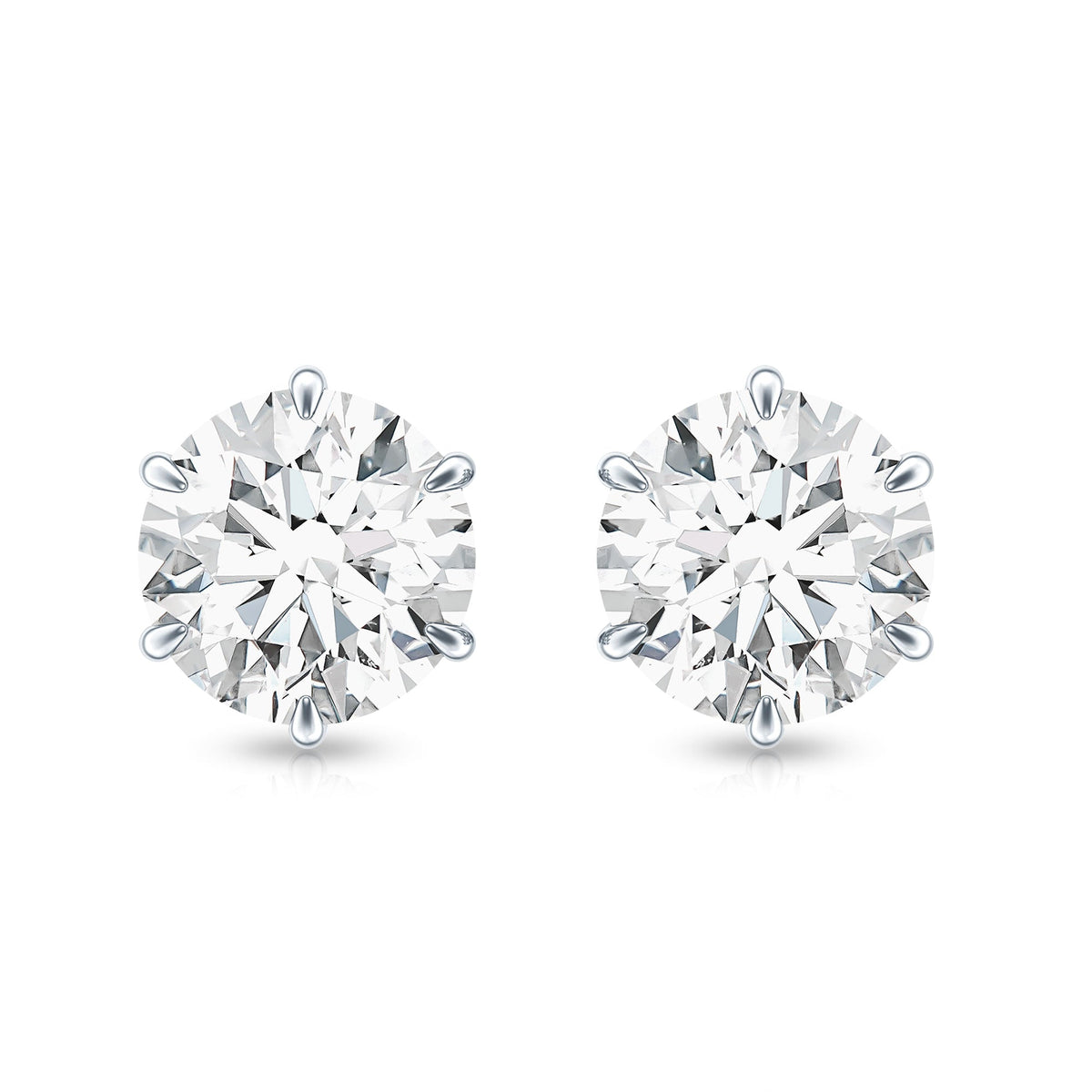 Claw Set Moissanite Solitaire Stud Earrings with Screw Backs