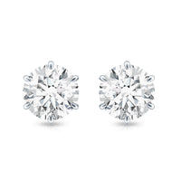Claw Set Moissanite Solitaire Stud Earrings with Screw Backs