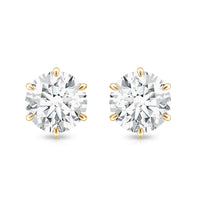 Claw Set Moissanite Solitaire Stud Earrings with Screw Backs