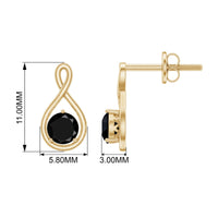 1.6 Carat Solitaire Lab Created Black Diamond Infinity Stud Earrings