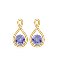 1/2 CT Round Shape Tanzanite Infinity Stud Earring for Women