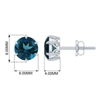 1.50 CT London Blue Topaz Solitaire Stud Earrings