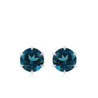 1.50 CT London Blue Topaz Solitaire Stud Earrings