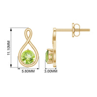 1 Carat Solitaire Peridot Infinity Stud Earrings