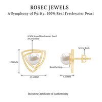 Round freshwater pearl stud earrings by Rosec Jewels featuring elegant, classic design and high-quality pearl details.