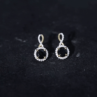 1.6 Carat Lab Grown Black and White Diamond Infinity Stud Earrings