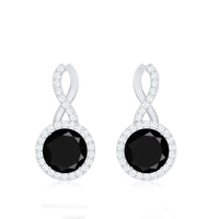 1.6 Carat Lab Grown Black and White Diamond Infinity Stud Earrings