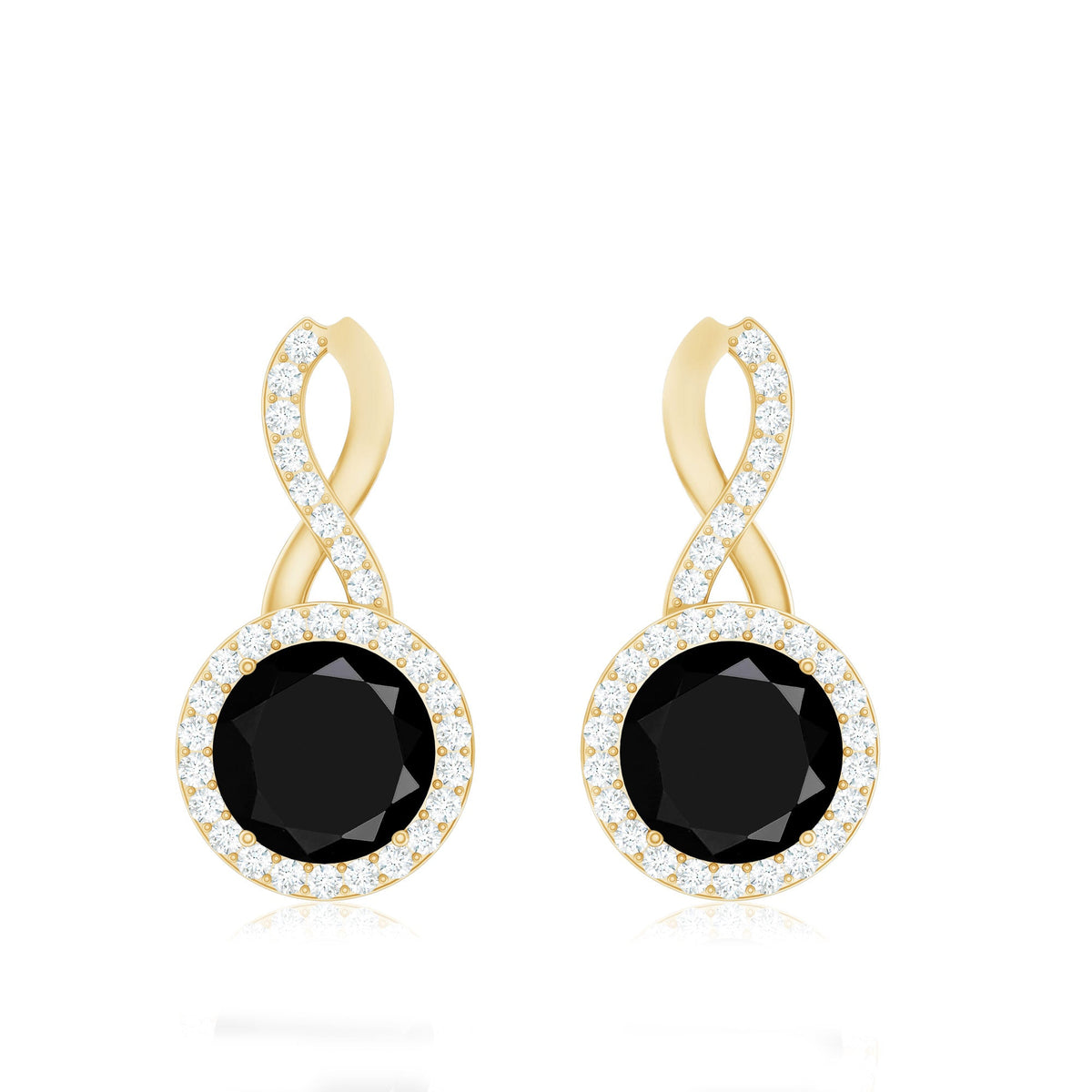 1.6 Carat Lab Grown Black and White Diamond Infinity Stud Earrings