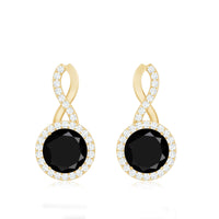 1.6 Carat Lab Grown Black and White Diamond Infinity Stud Earrings