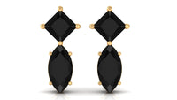 Natural Black Spinel Minimal Stud Earrings