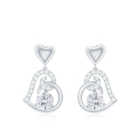 3/4 CT Accent Set Moissanite Heart Drop Earrings for Women