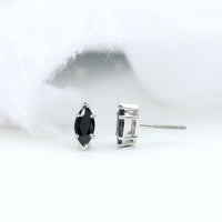 1.68 Carat Marquise Cut Lab Grown Black Diamond Stud Earrings