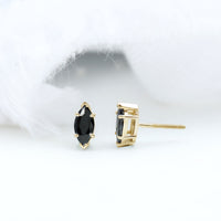 1.68 Carat Marquise Cut Lab Grown Black Diamond Stud Earrings
