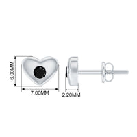 Gypsy Set Black Onyx Heart Stud Earrings For Women