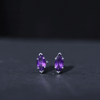 1.48 Carat Marquise Cut Amethyst Solitaire Stud Earrings