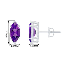 1.48 Carat Marquise Cut Amethyst Solitaire Stud Earrings