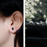 1.4 CT Marquise Black Spinel Solitaire Stud Earrings