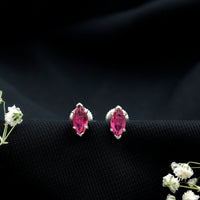 Certified Marquise Cut Lab Grown Ruby Everyday Stud Earring