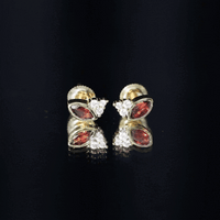 Natural Marquise Cut Garnet Stud Earrings with Certificate