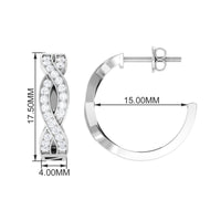 Natural Infinity Style Diamond Hoop Earrings