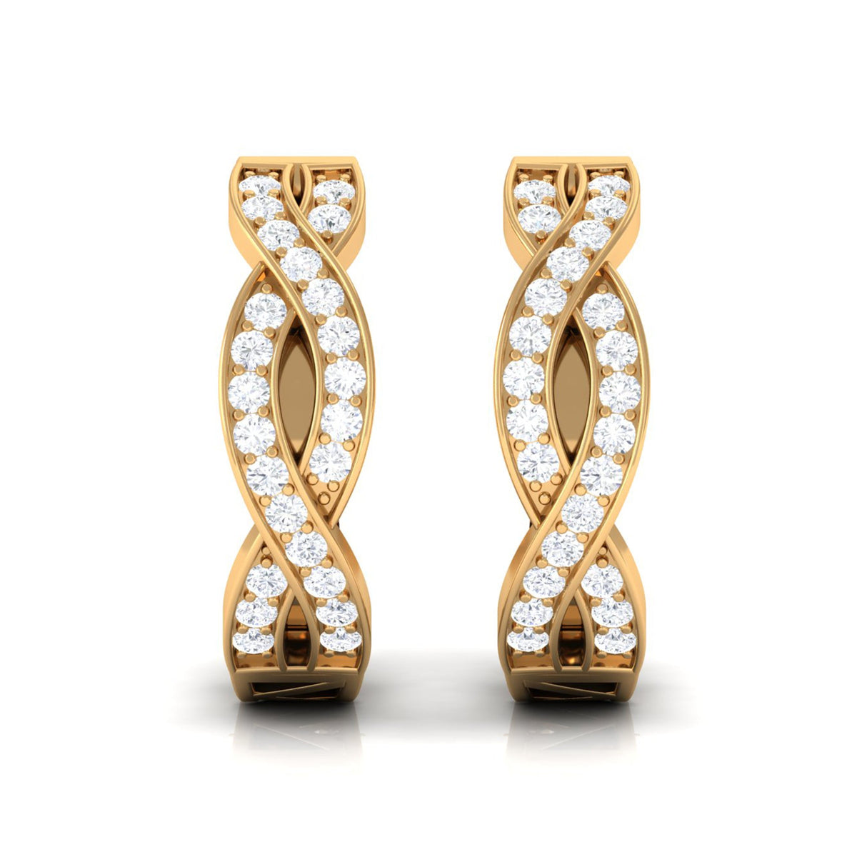 Natural Infinity Style Diamond Hoop Earrings