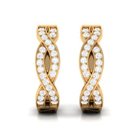 Natural Infinity Style Diamond Hoop Earrings