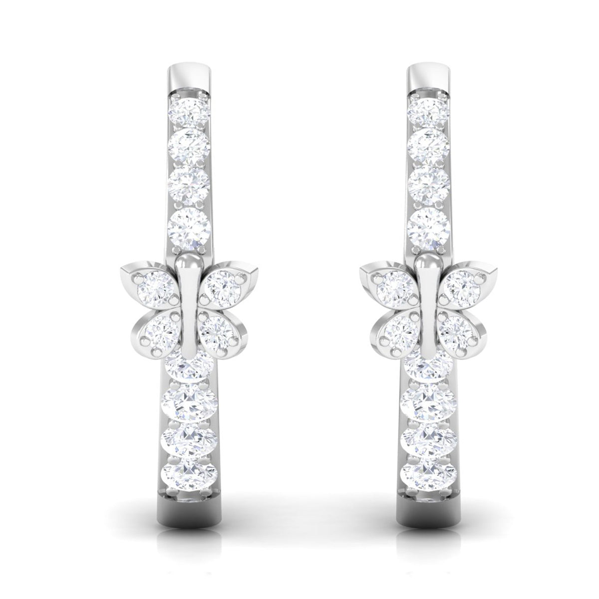 Certified Diamond Butterfly Hoop Earrings