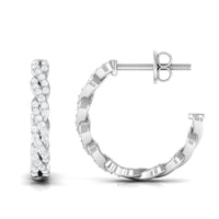 Natural Diamond Infinity Hoop Earrings with Authenticity Certificate