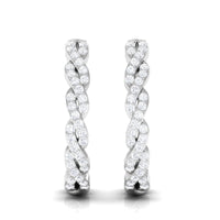 Natural Diamond Infinity Hoop Earrings with Authenticity Certificate