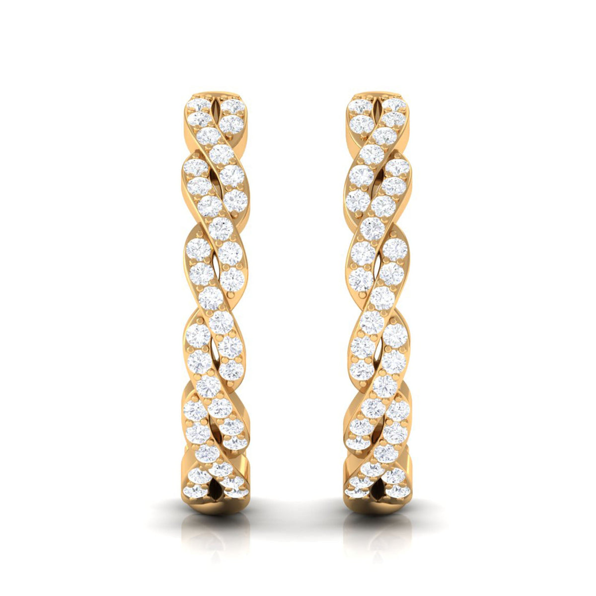 Natural Diamond Infinity Hoop Earrings with Authenticity Certificate
