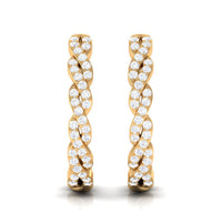 Natural Diamond Infinity Hoop Earrings with Authenticity Certificate
