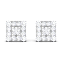 Certified Moissanite Square Stud Earrings