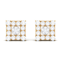 Certified Moissanite Square Stud Earrings