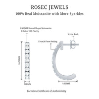 Certified Moissanite Hoop Earrings For Women