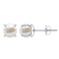 Natural 4.4 Carat Pearl Stud Earrings with Certificate