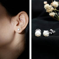 Natural 4.4 Carat Pearl Stud Earrings with Certificate