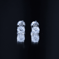 Solitaire 1.9 Carat Lab Grown Diamond Stud Earrings with Screw Back