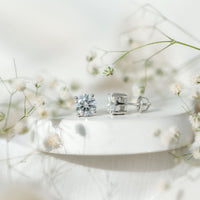 Round Cut 2.5 CT Lab Grown Diamond Solitaire Stud Earrings