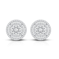 Flower Inspired Diamond Halo Stud Earrings