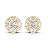 Flower Inspired Diamond Halo Stud Earrings