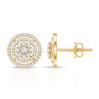 Flower Inspired Diamond Halo Stud Earrings