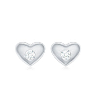 Gypsy Set Real Diamond Heart Stud Earrings