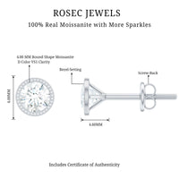 Minimalist Moissanite Stud Earrings in Martini Setting