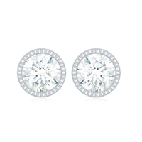 Minimalist Moissanite Stud Earrings in Martini Setting