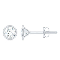 Minimalist Moissanite Stud Earrings in Martini Setting